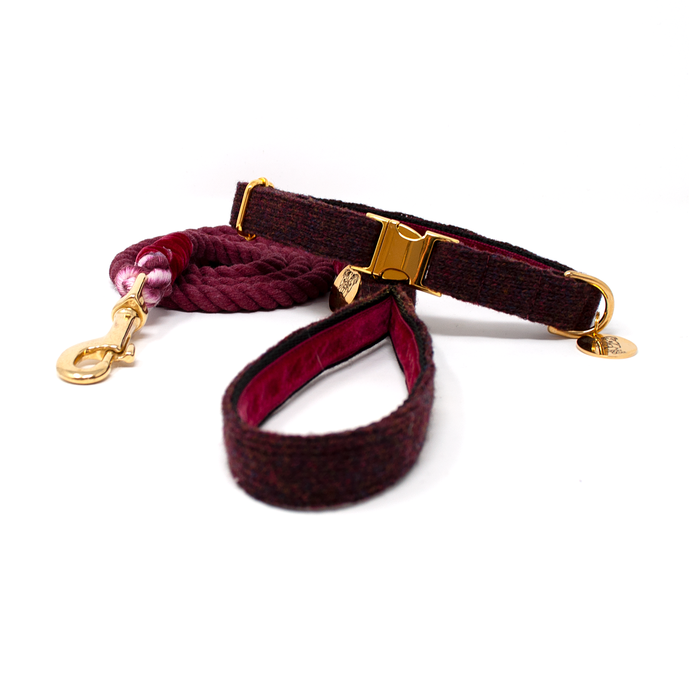 Burgundy - The Holly Collection - Luxury Dog Collar