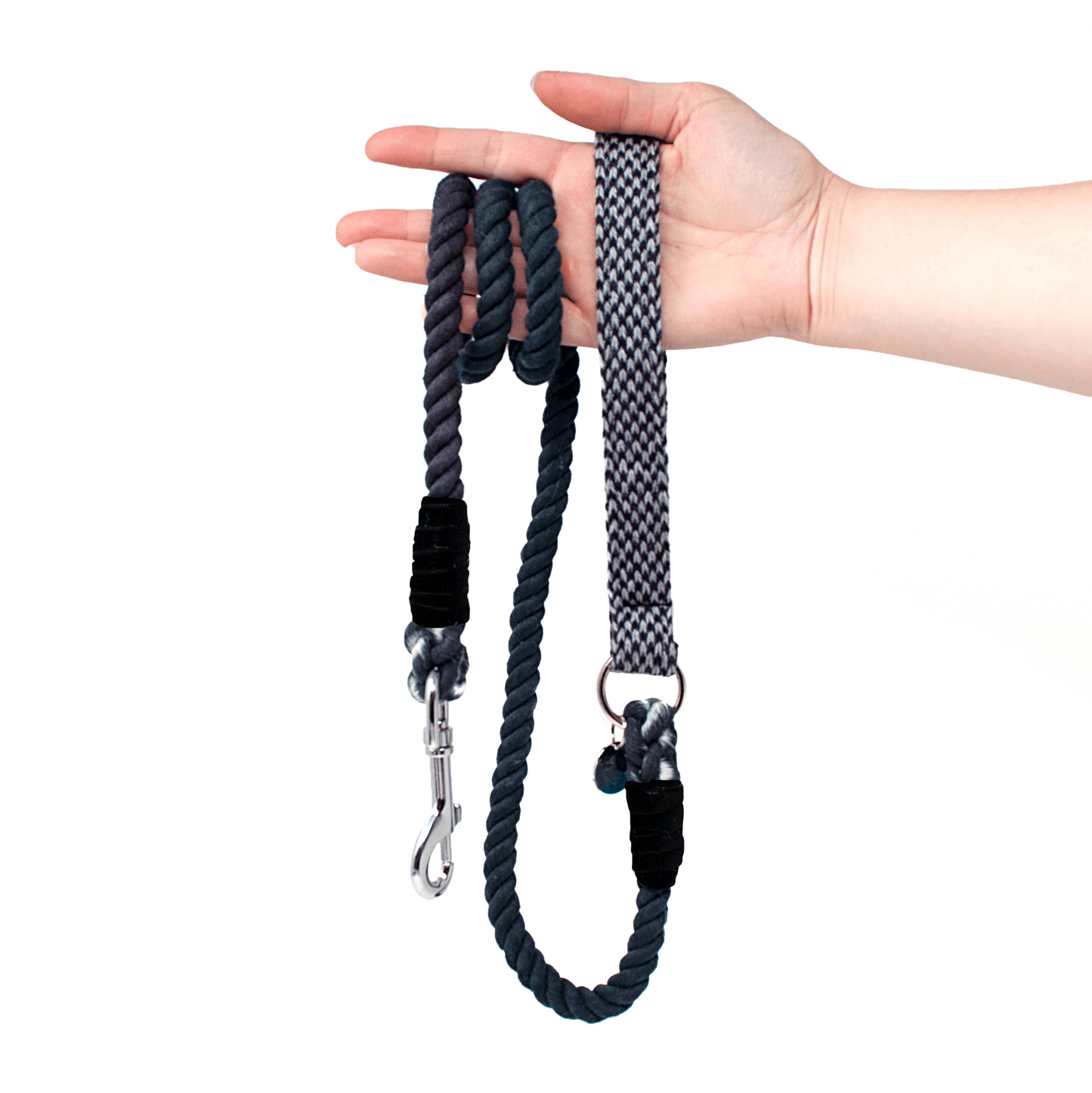 Black & Grey - Harris Design - Rope Dog Lead