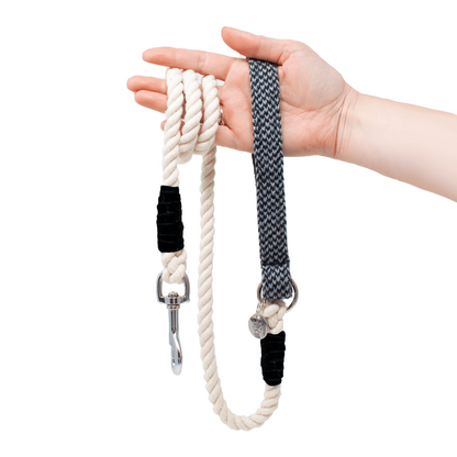Black & Grey - Harris Design - Rope Dog Lead