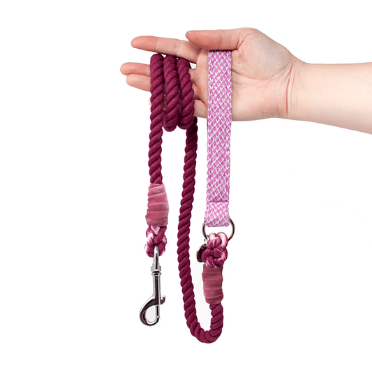 Pink & Dove - Harris Design - Luxury Rope Dog Lead